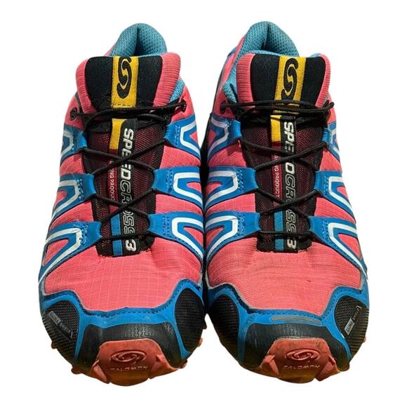 Salomon Speedcross 3 Trail Running Shoes Pink Blue White Women's Size 8 - Picture 3 of 8